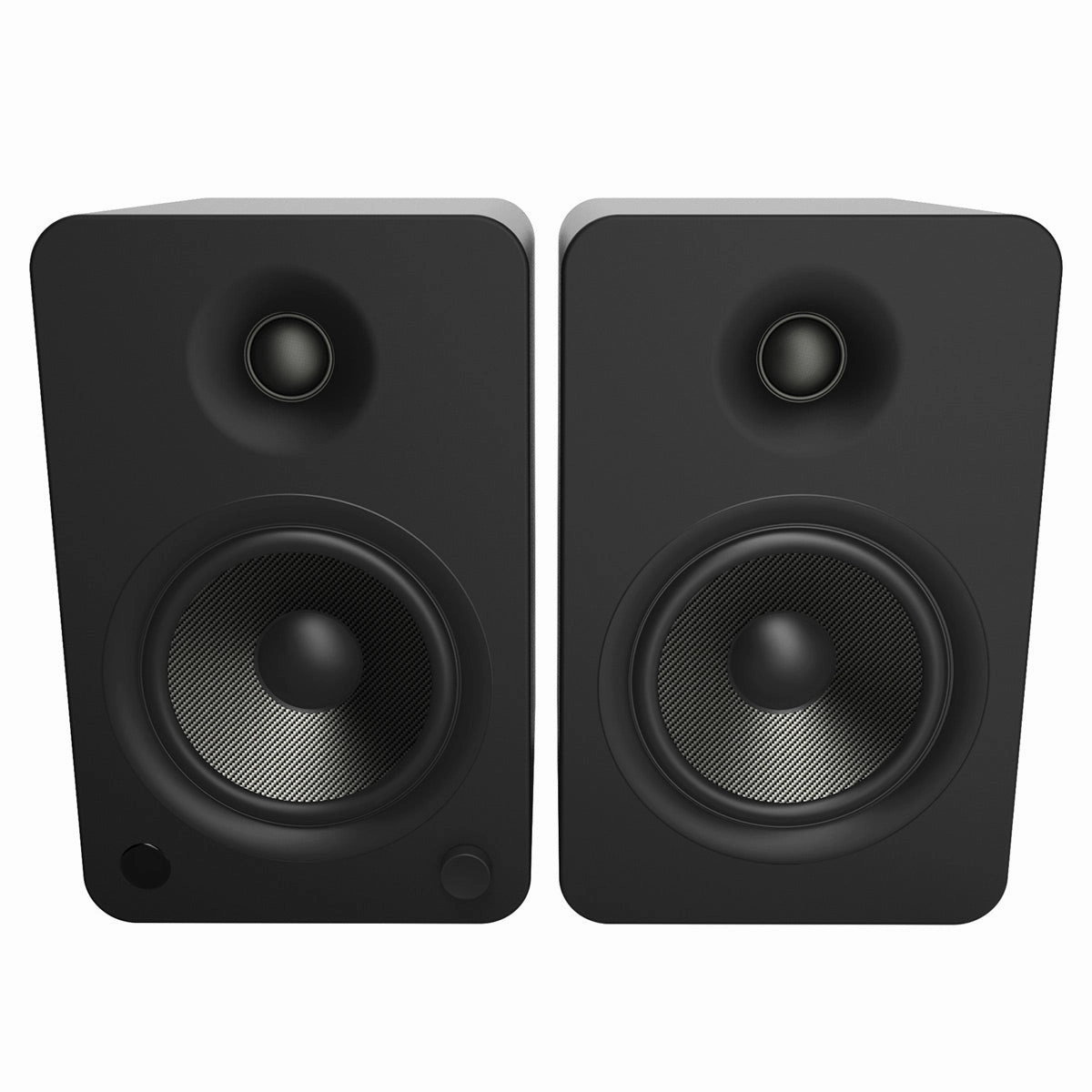 Kanto YU6 Powered Bookshelf Speakers with Bluetooth (Matte Black) with SP9 Desktop Stands (Black)