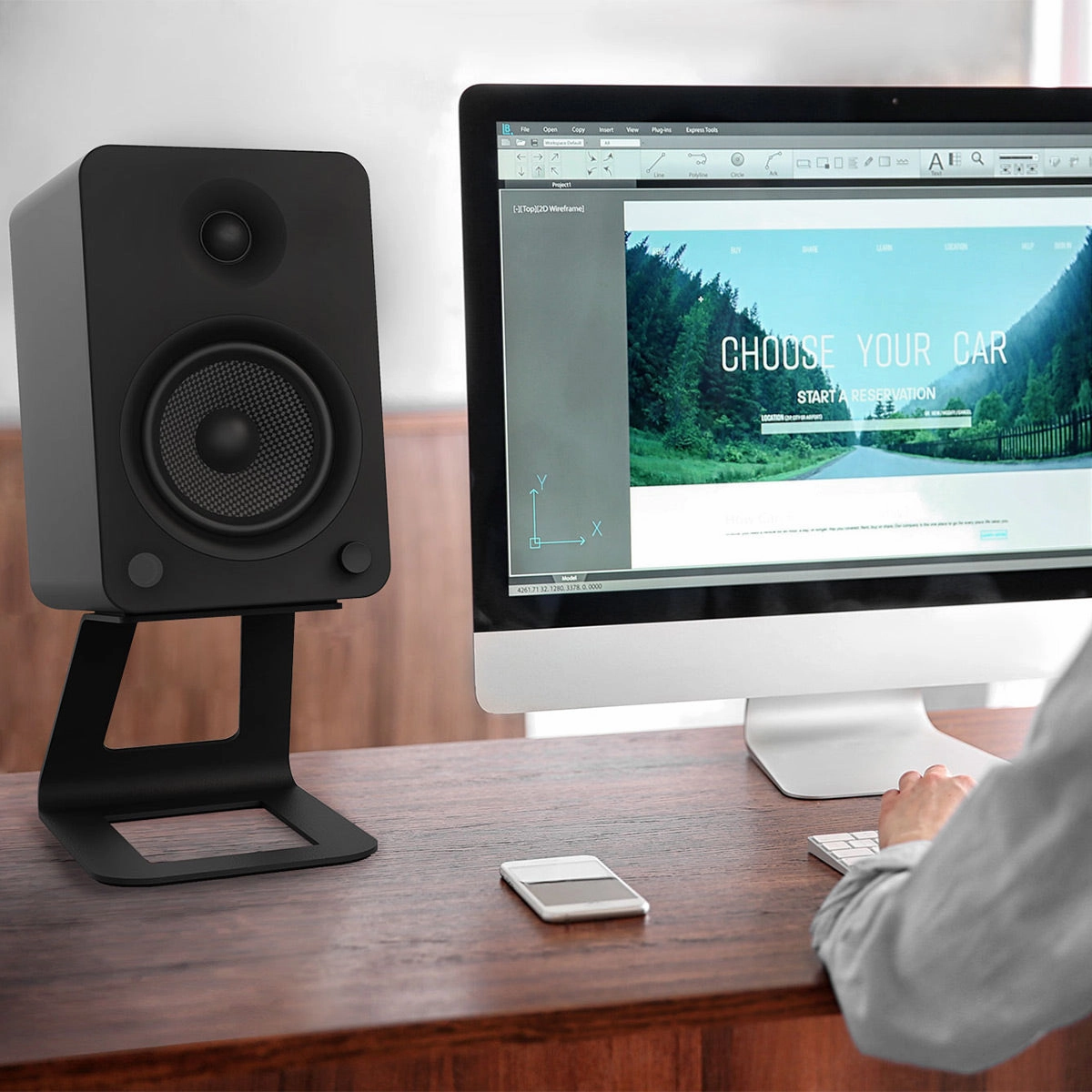 Kanto YU6 Powered Bookshelf Speakers with Built-In Bluetooth - Pair (Matte Black)