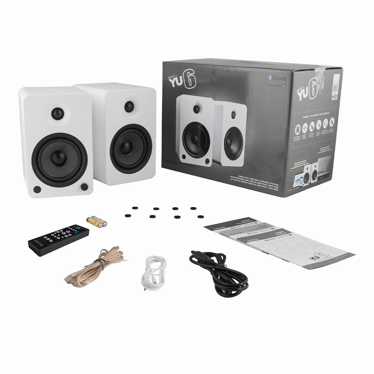Kanto YU6 Powered Bookshelf Speakers with Built-In Bluetooth - Pair (Matte White)