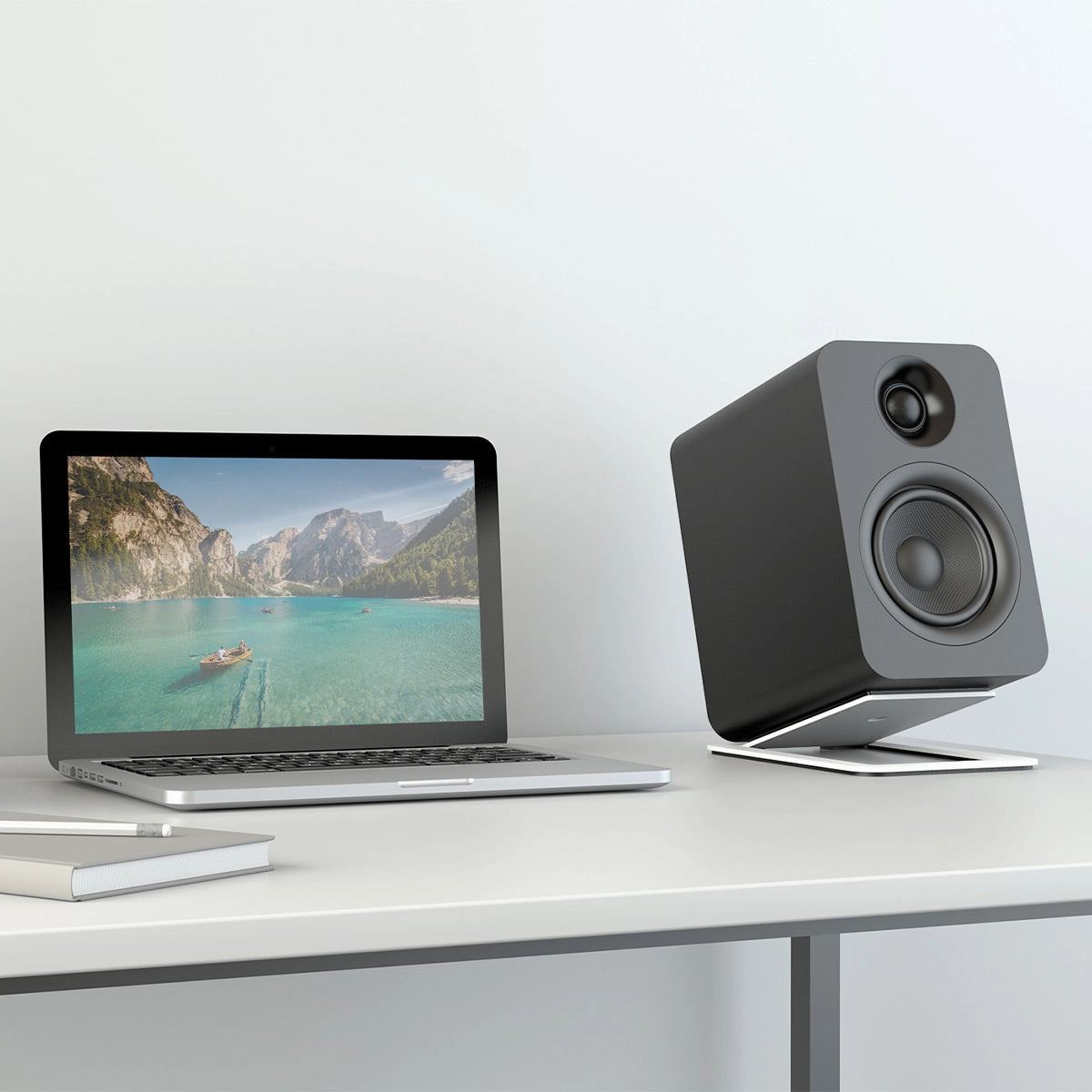 Kanto YU Powered Bookshelf Speaker with Bluetooth & RCA Input (Matte Black) - Pair