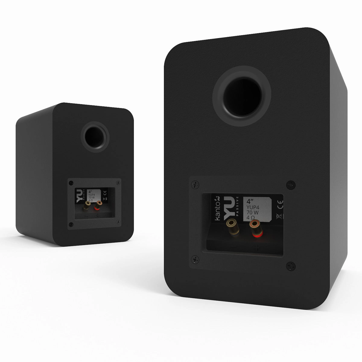 Kanto YUP4 Passive Bookshelf Speakers with 1" Silk Dome Tweeter and 4" Kevlar Woofer - Pair (Black)