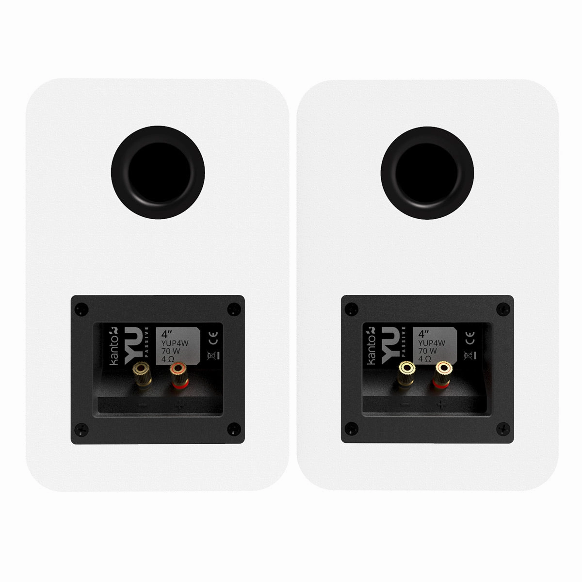 Kanto YUP4 Passive Bookshelf Speakers with 1" Silk Dome Tweeter and 4" Kevlar Woofer - Pair (White)