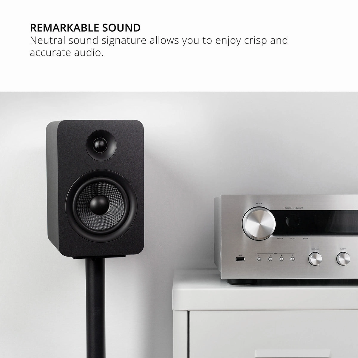 Kanto YUP6 Passive Bookshelf Speakers - Pair (Black)