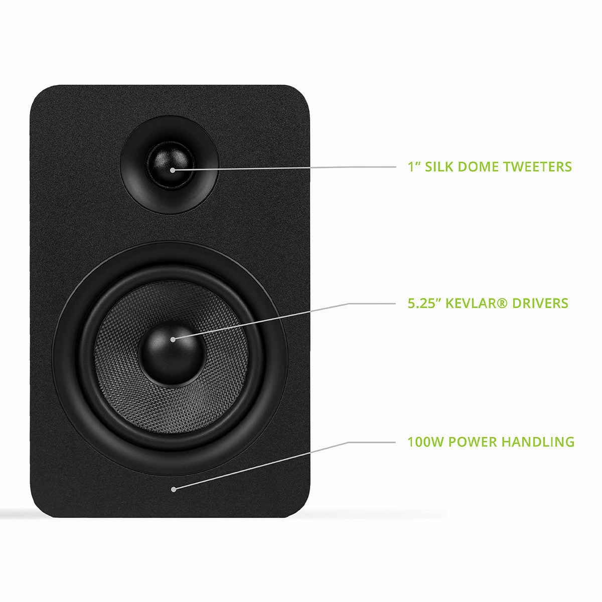 Kanto YUP6 Passive Bookshelf Speakers - Pair (Black)