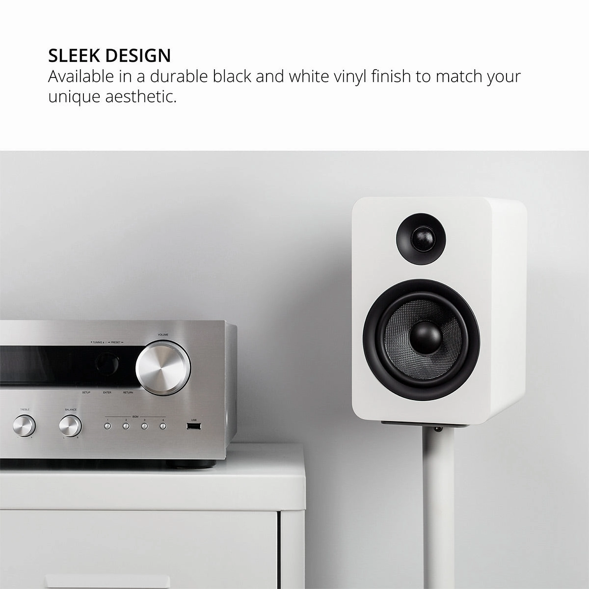 Kanto YUP6 Passive Bookshelf Speakers with 1" Silk Dome Tweeter and 5.25" Kevlar Woofer - Pair (White)