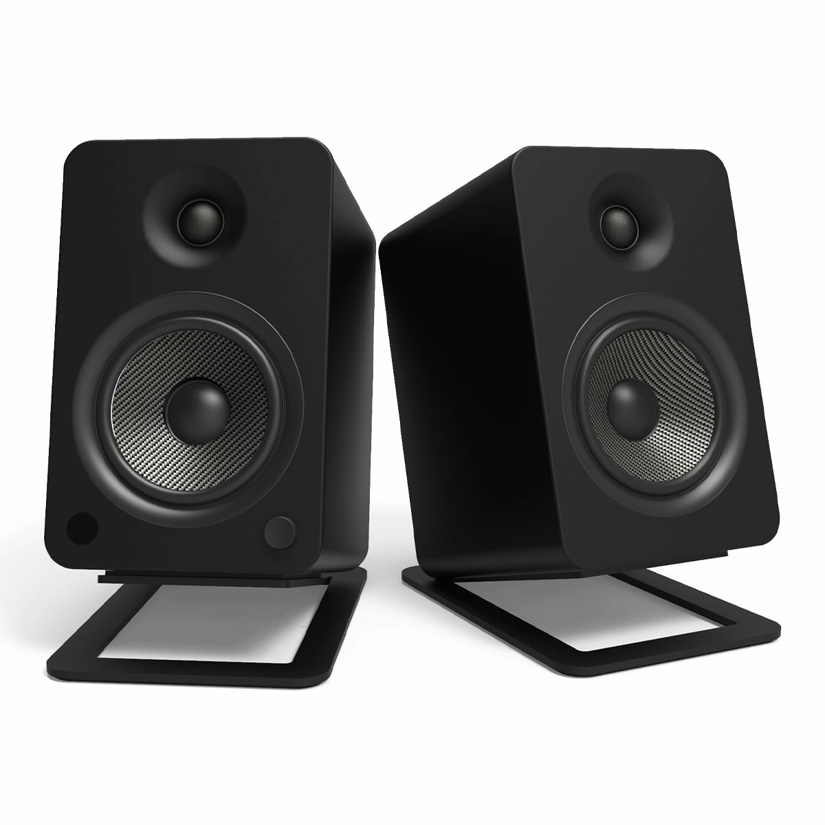 Kanto YUP6 Passive Bookshelf Speakers with S6 Speaker Stands - Pair (Black)