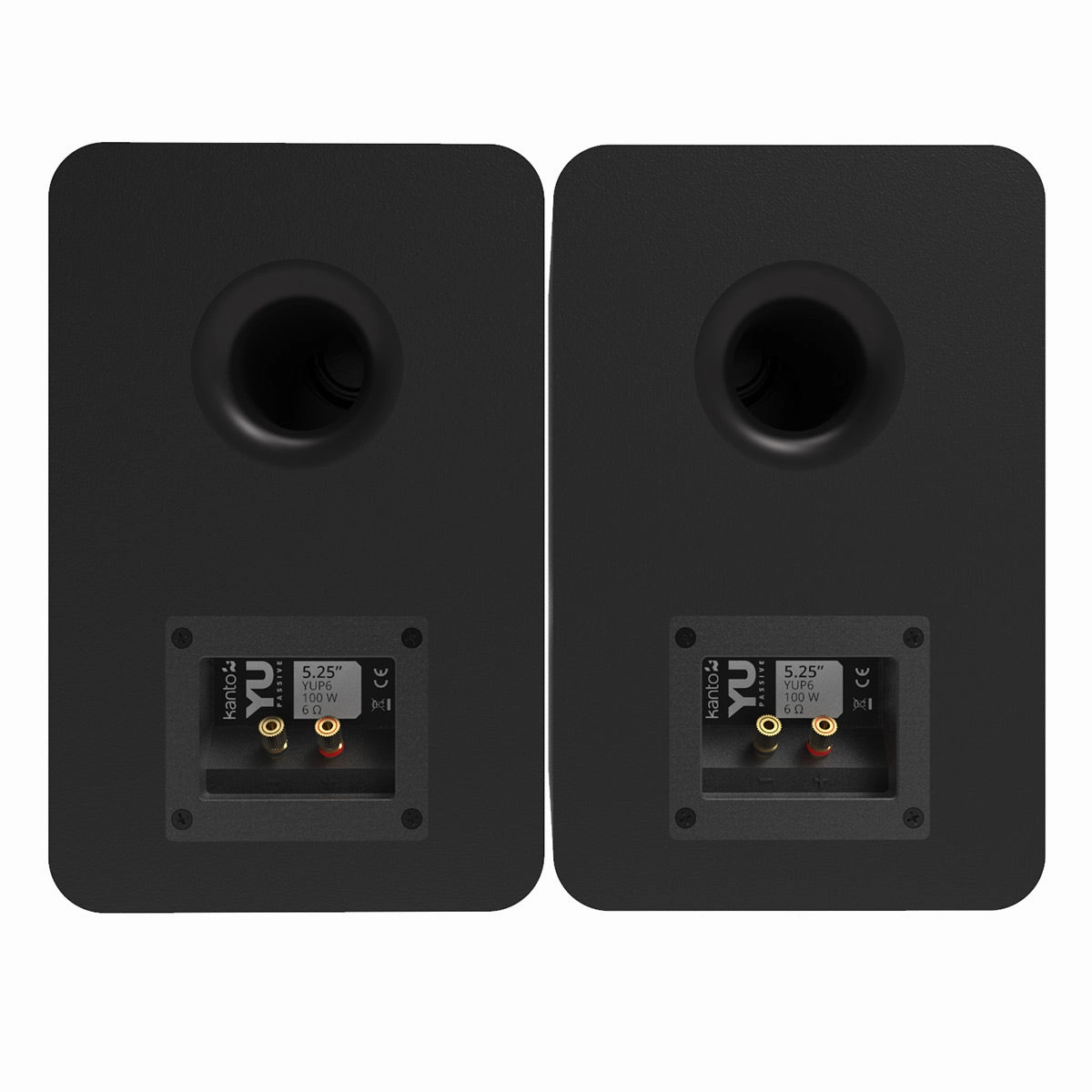 Kanto YUP6 Passive Bookshelf Speakers with S6 Speaker Stands - Pair (Black)