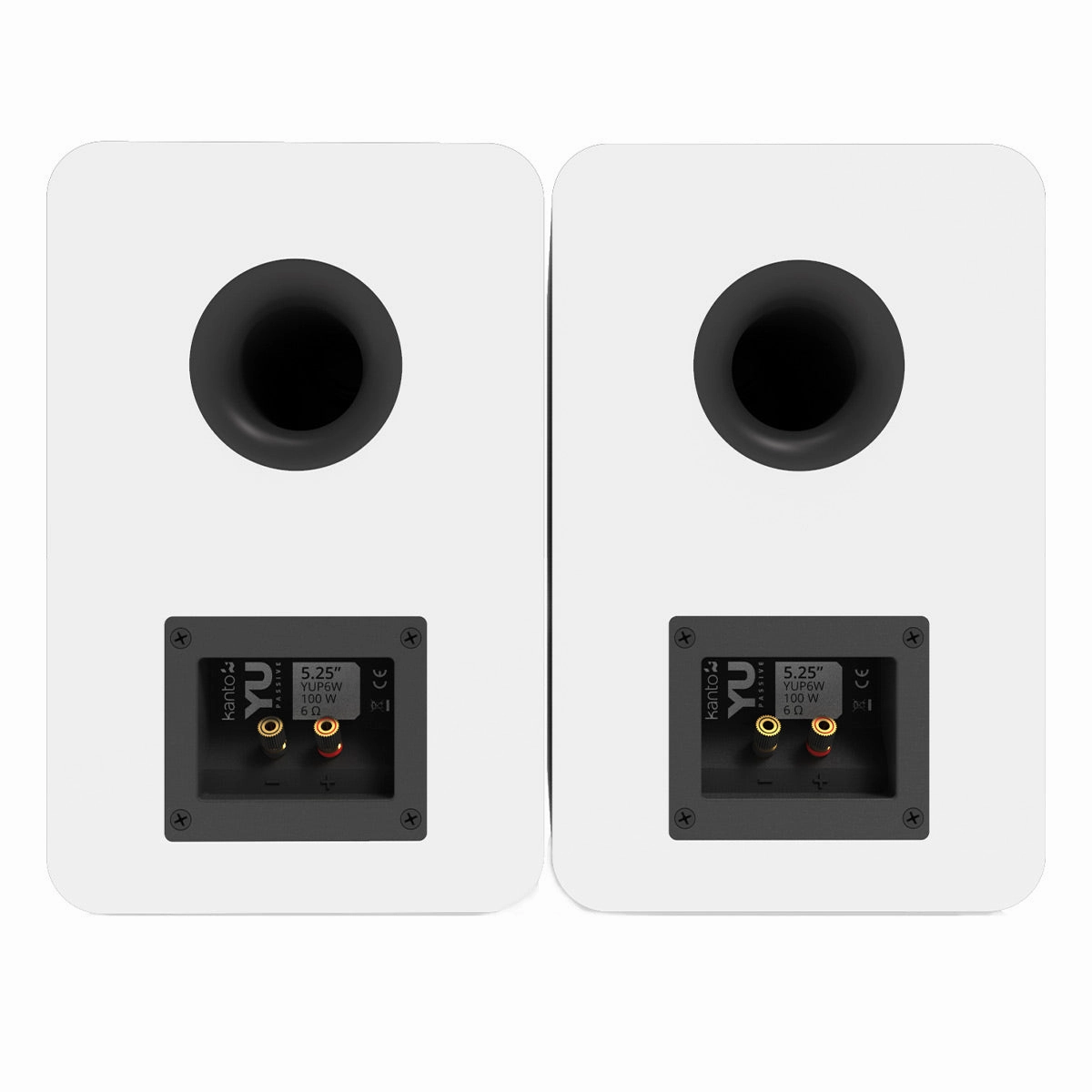 Kanto YUP6 Passive Bookshelf Speakers with S6 Speaker Stands - Pair (White)