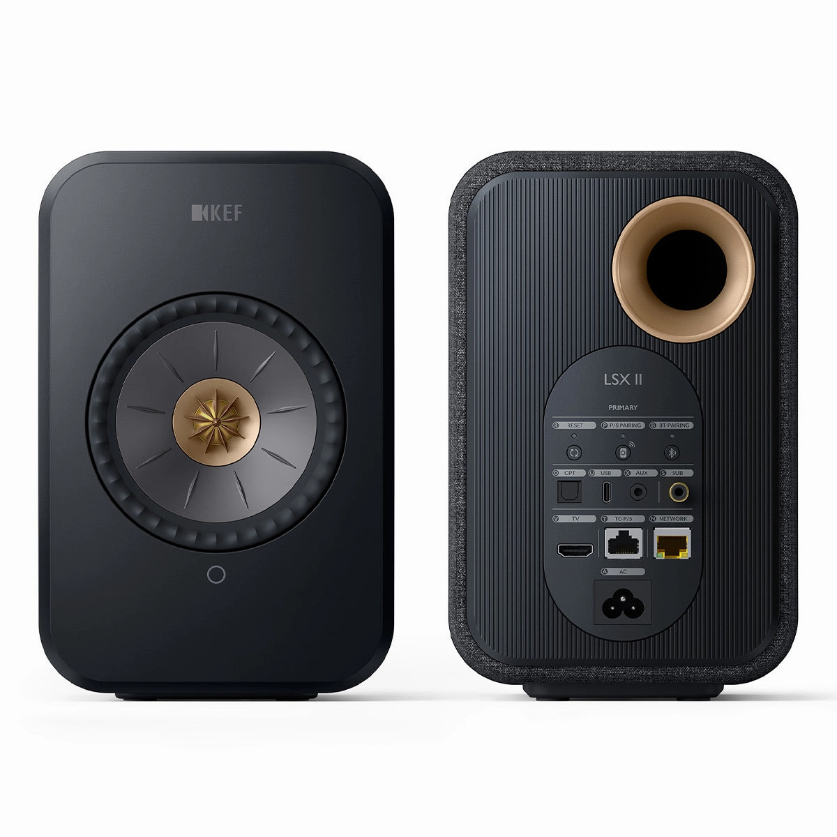 KEF LSX II Bookshelf Speakers - Pair (Black)
