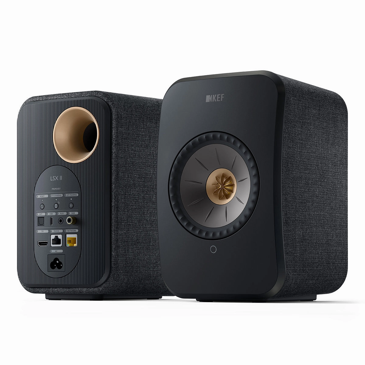 KEF LSX II Bookshelf Speakers - Pair (Black)