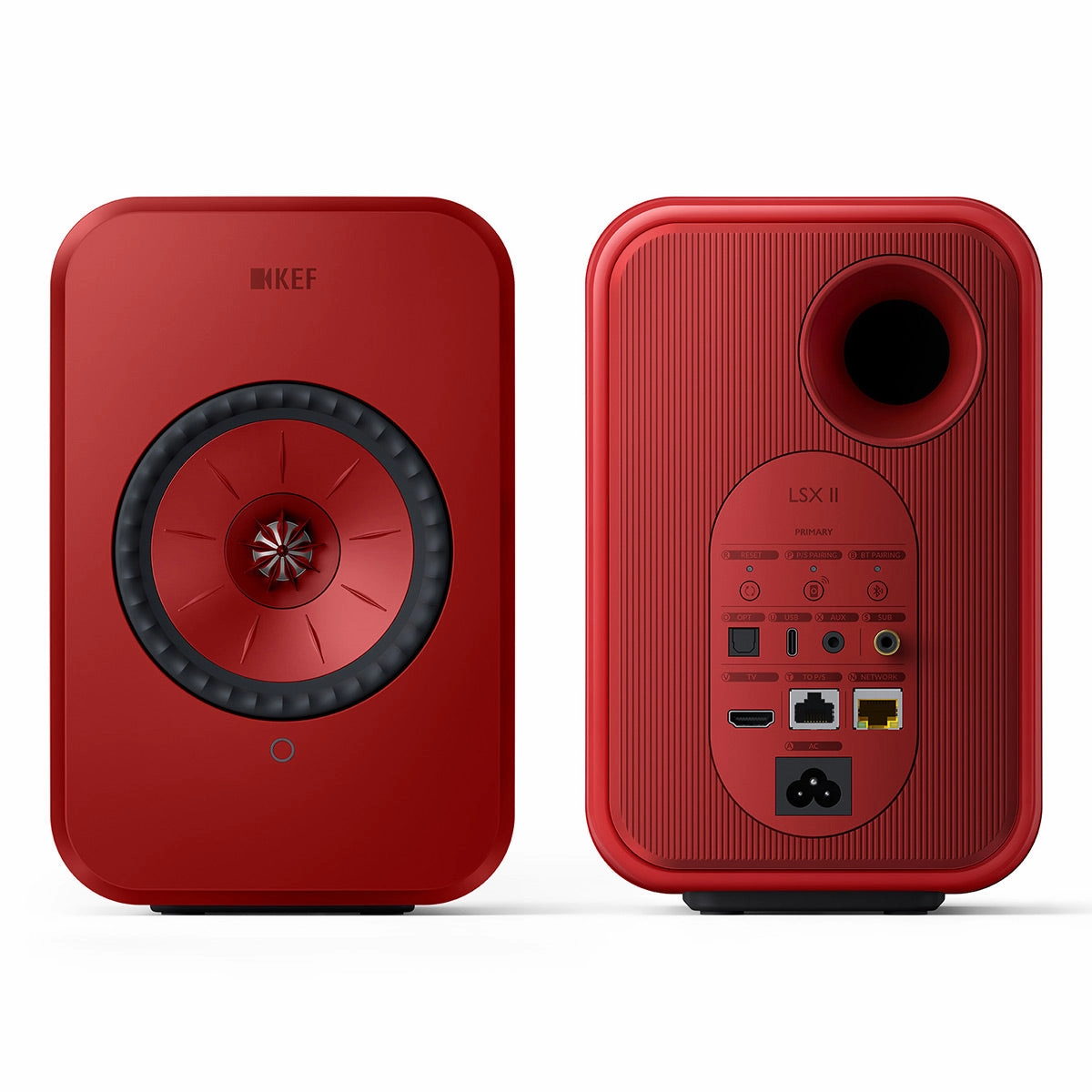 KEF LSX II Bookshelf Speakers - Pair (Lava Red)