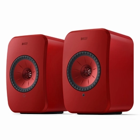 KEF LSX II Bookshelf Speakers - Pair (Lava Red)