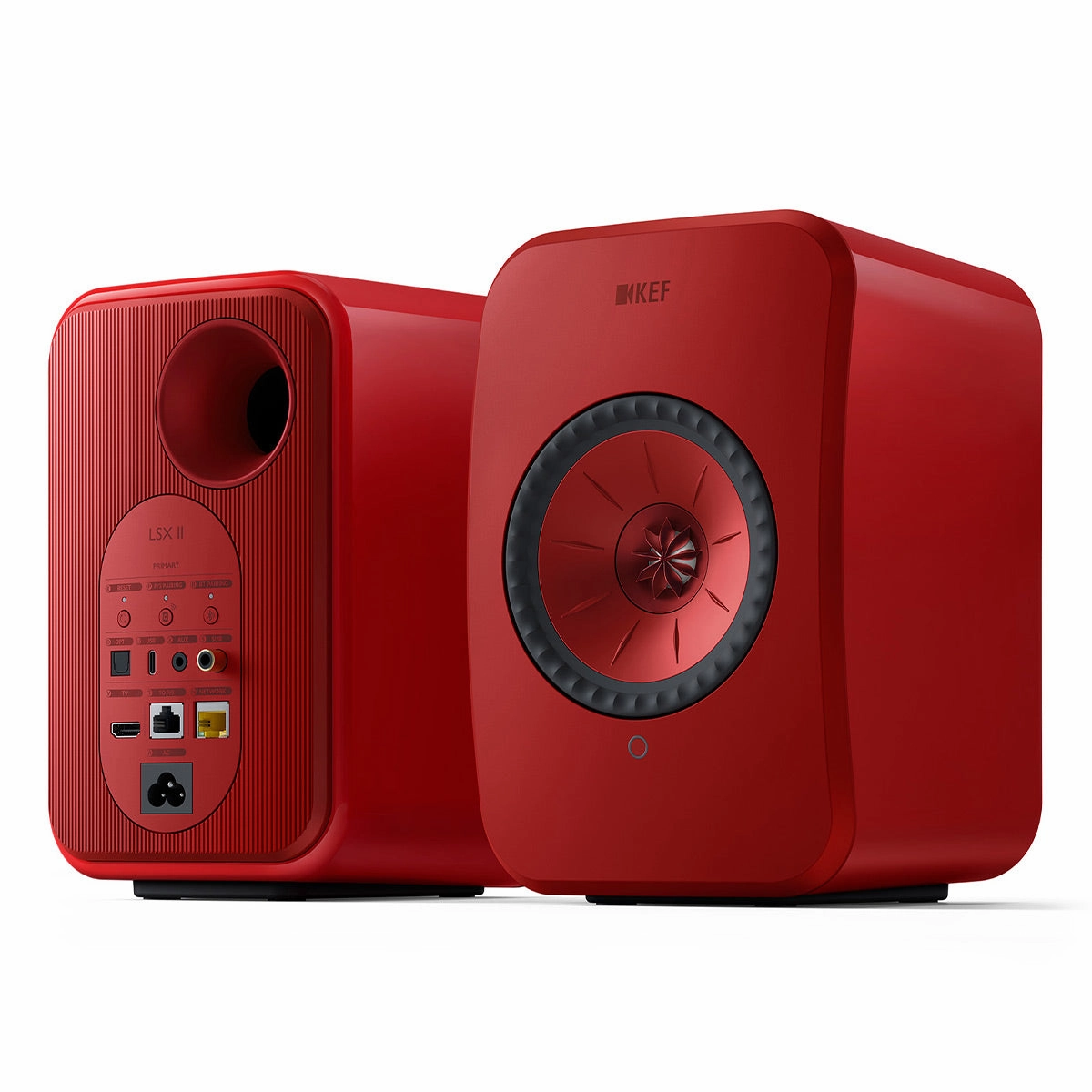 KEF LSX II Bookshelf Speakers - Pair (Lava Red)