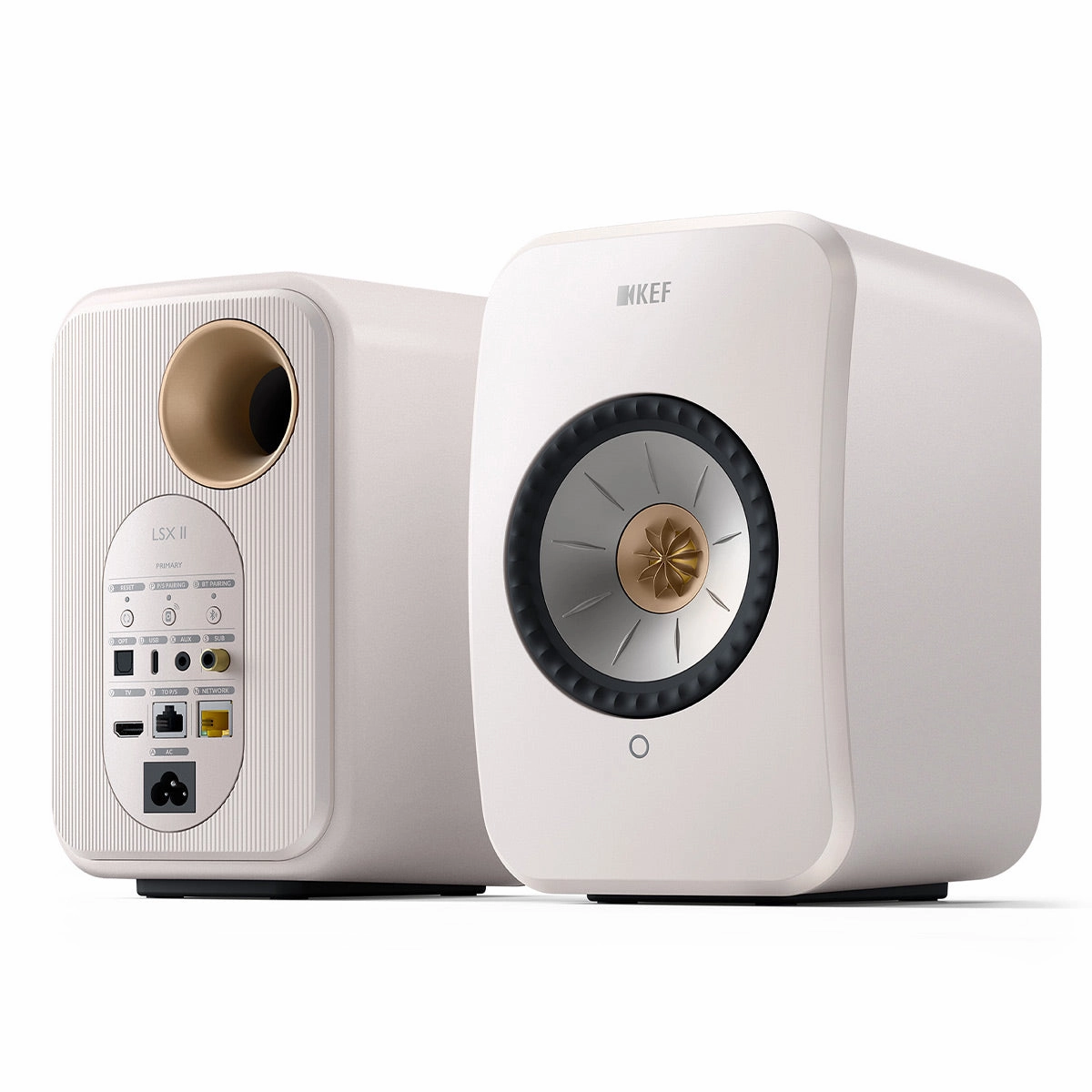 KEF LSX II Bookshelf Speakers - Pair (Mineral White)
