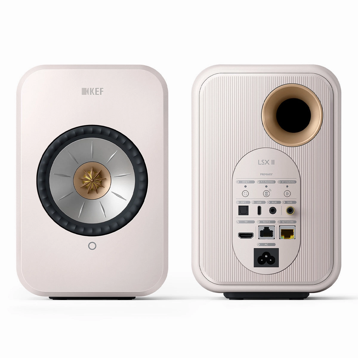 KEF LSX II Bookshelf Speakers - Pair (Mineral White)
