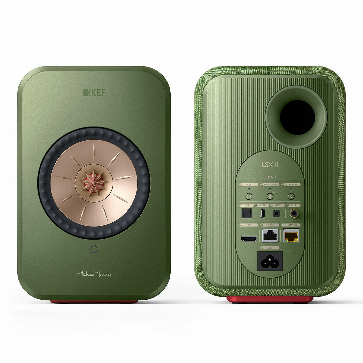 KEF LSX II Bookshelf Speakers - Pair (Olive Green)