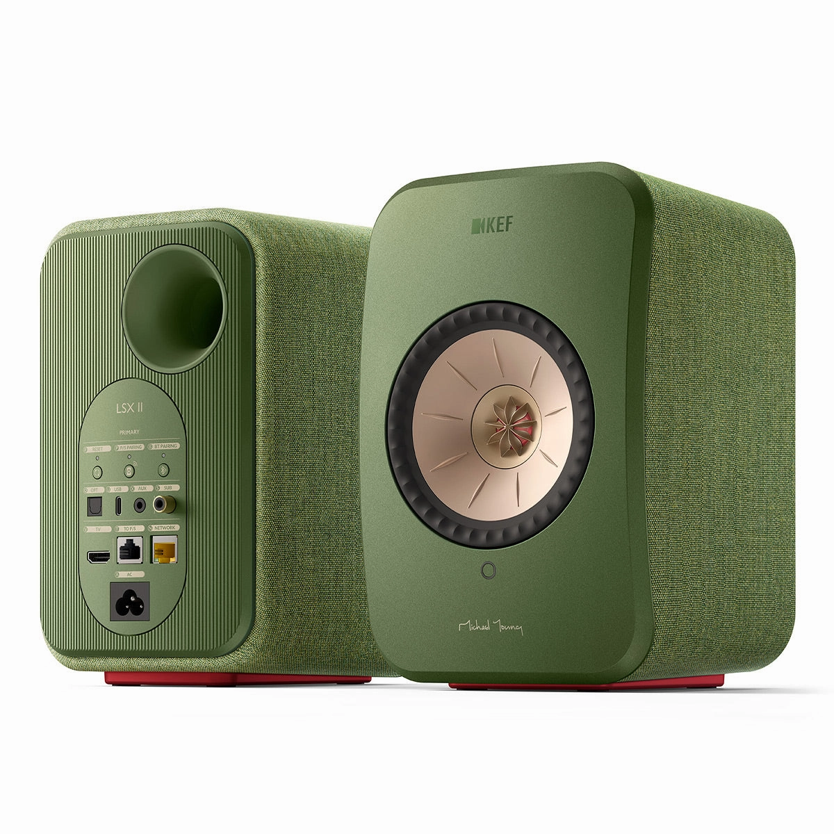 KEF LSX II Bookshelf Speakers - Pair (Olive Green)
