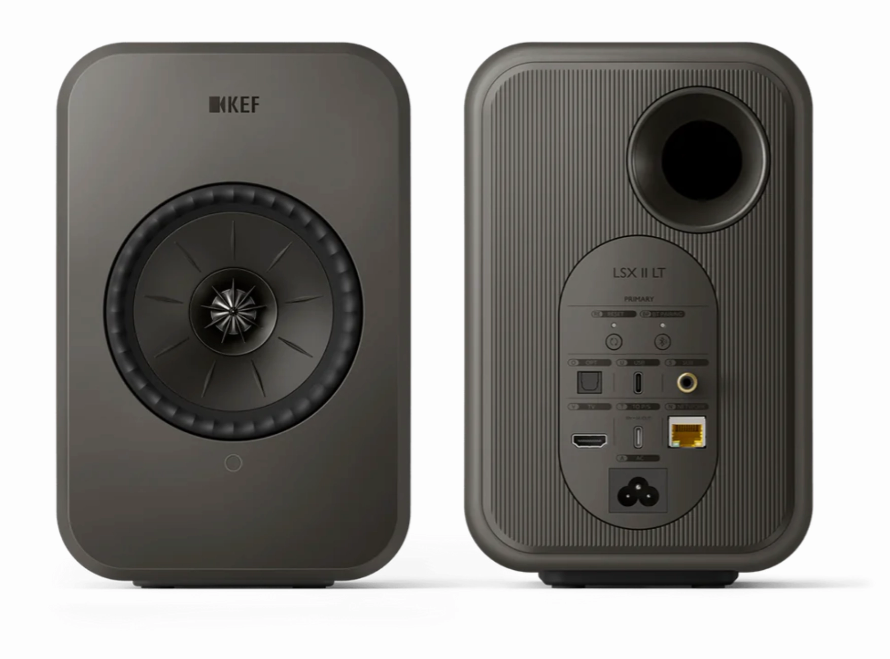 KEF LSX II LT Wireless Bookshelf Speakers (pair) in Graphite Gray