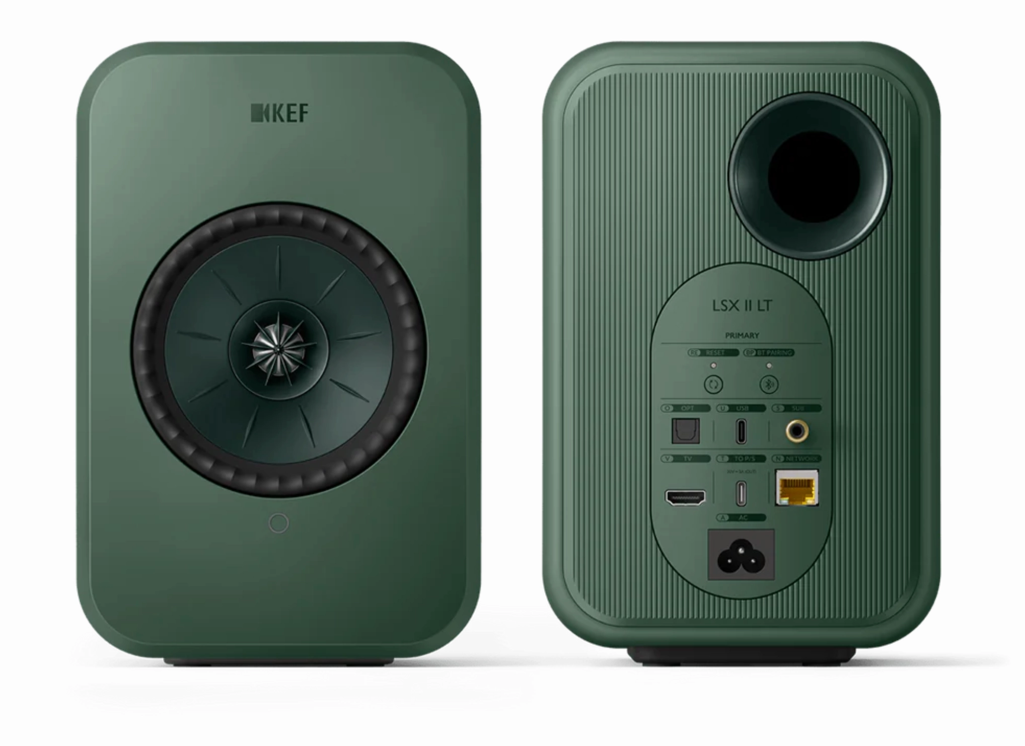 KEF LSX II LT Wireless Bookshelf Speakers (pair) in Sage Green
