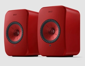KEF LSX II Wireless Powered Bookshelf Speakers (pair) in Lava Red
