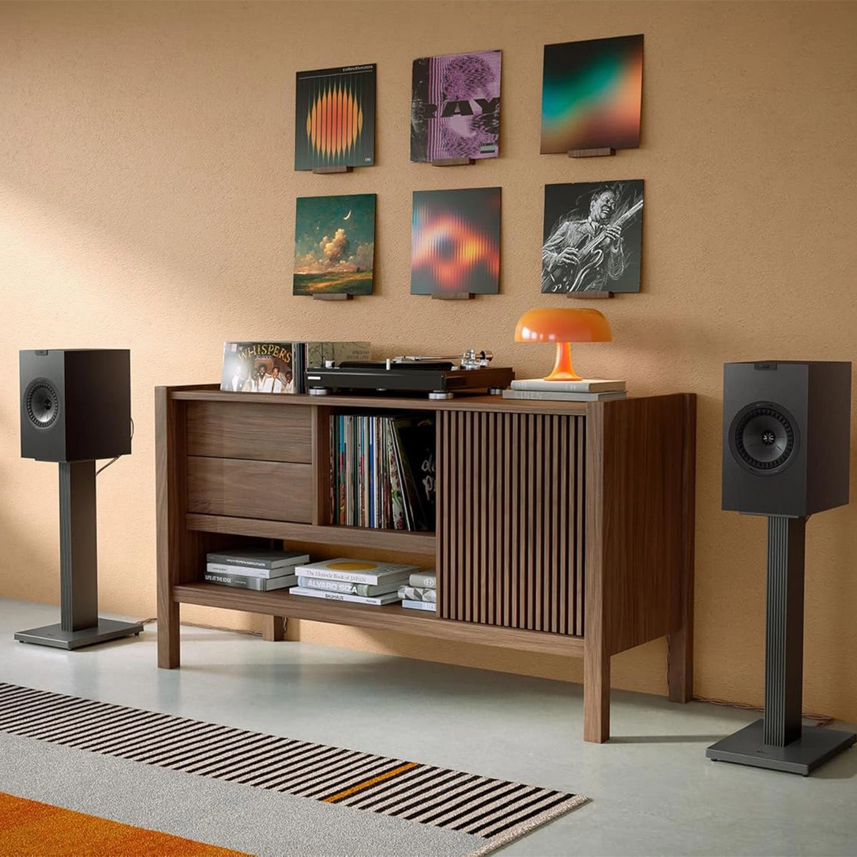 KEF Q1 Meta Bookshelf with Grille - Pair (Black)