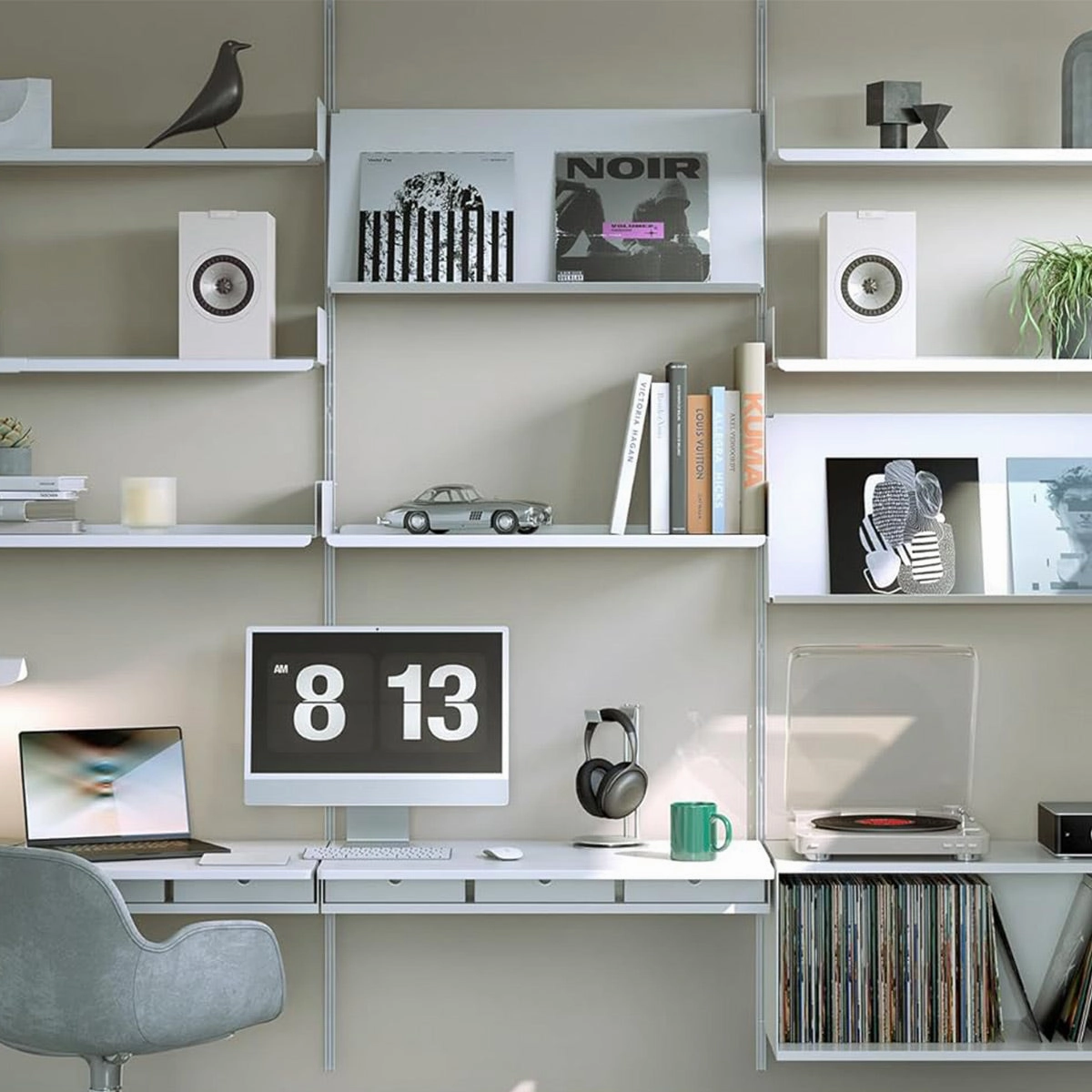 KEF Q1 Meta Bookshelf with Grille - Pair (White)