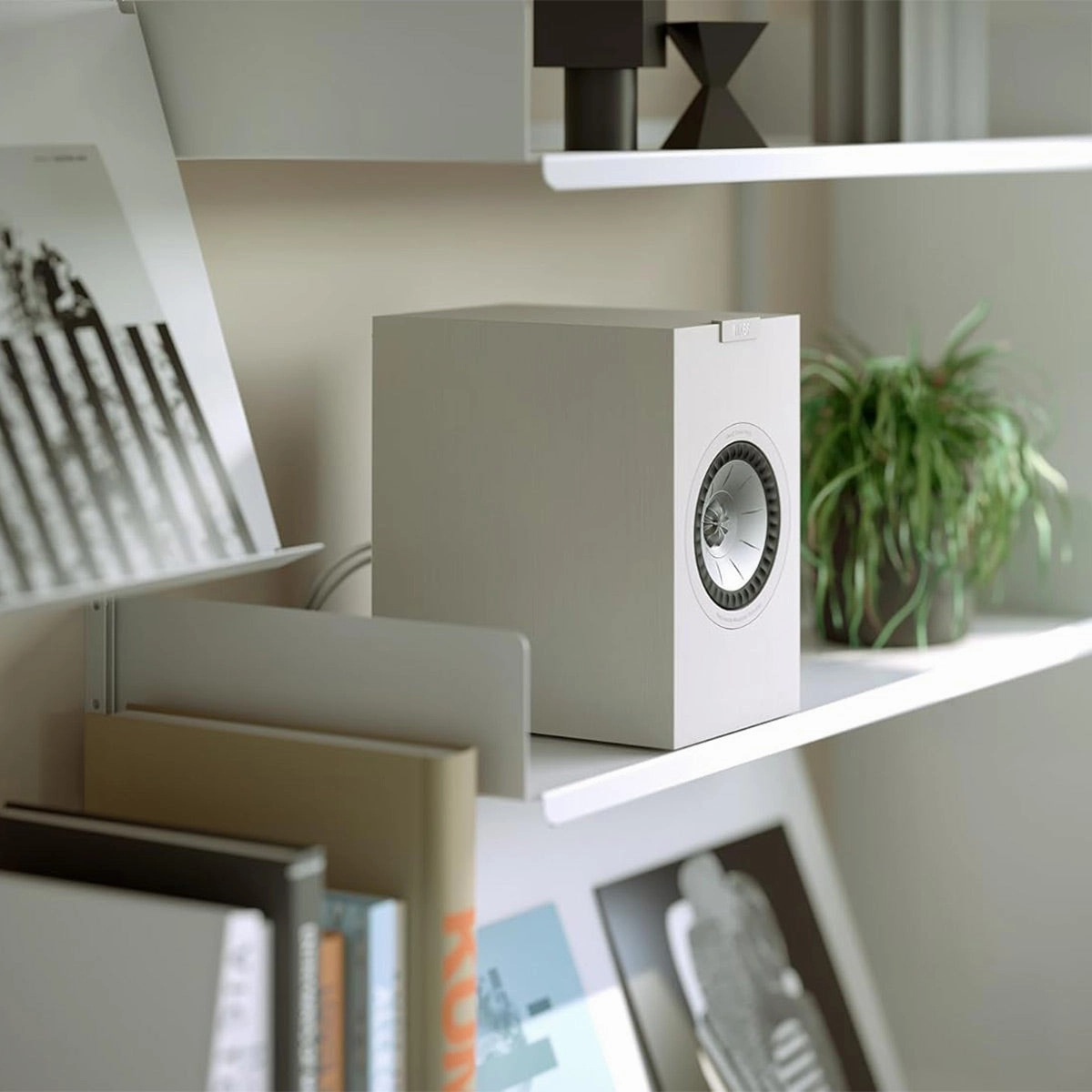 KEF Q1 Meta Bookshelf with Grille - Pair (White)