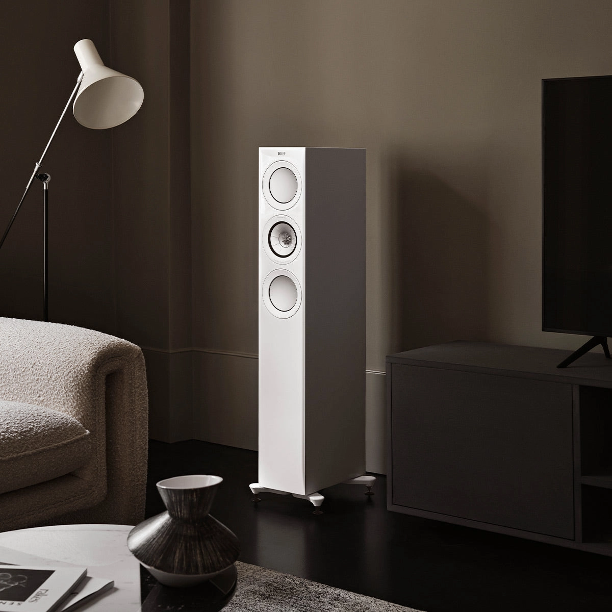 KEF R5 Meta Floorstanding Speaker - Pair (Gloss White)