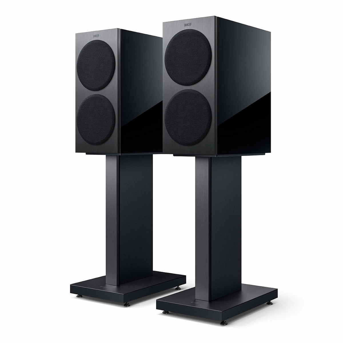 KEF Reference 1 Meta Bookshelf Speaker - Pair (High-Gloss Black/Grey)