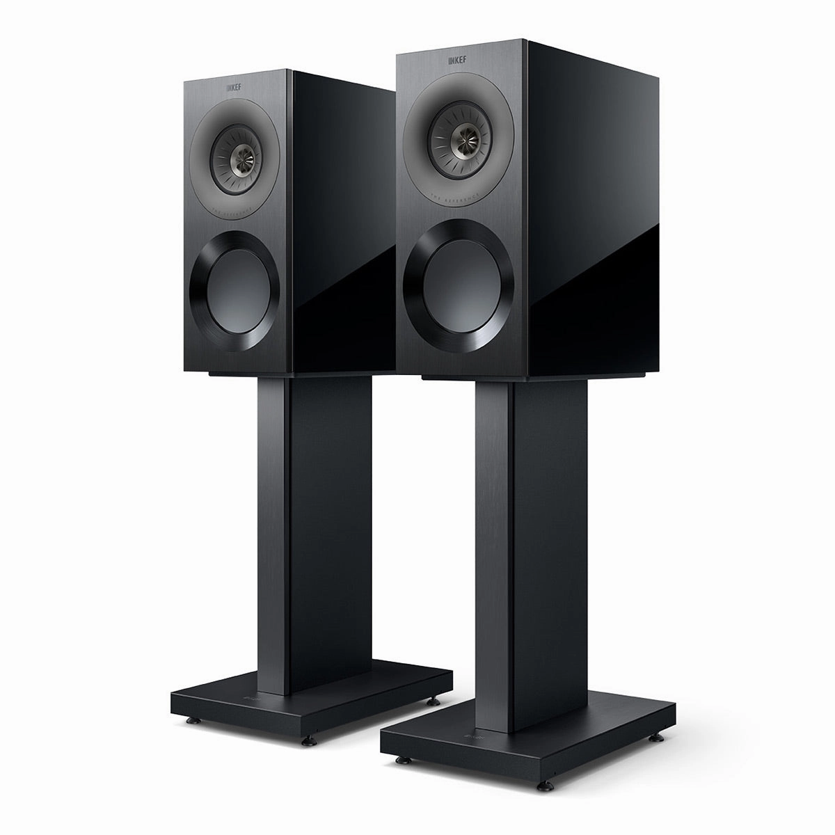 KEF Reference 1 Meta Bookshelf Speaker - Pair (High-Gloss Black/Grey)
