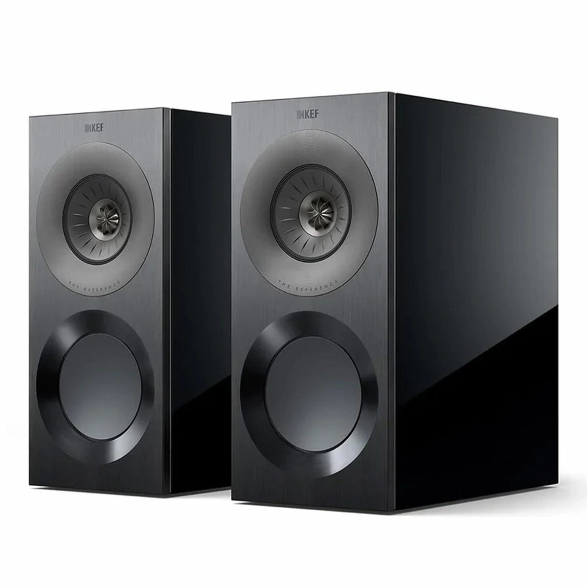 KEF Reference 1 Meta Bookshelf Speaker - Pair (High-Gloss Black/Grey)