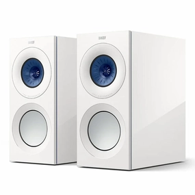 KEF Reference 1 Meta Bookshelf Speaker - Pair (High-Gloss White/Blue)