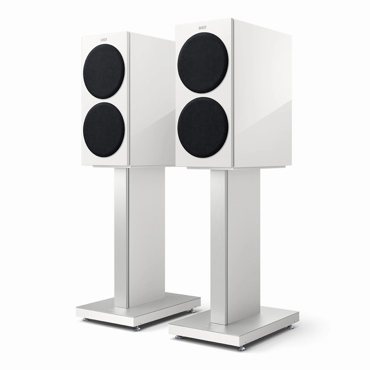 KEF Reference 1 Meta Bookshelf Speaker - Pair (High-Gloss White/Champagne)