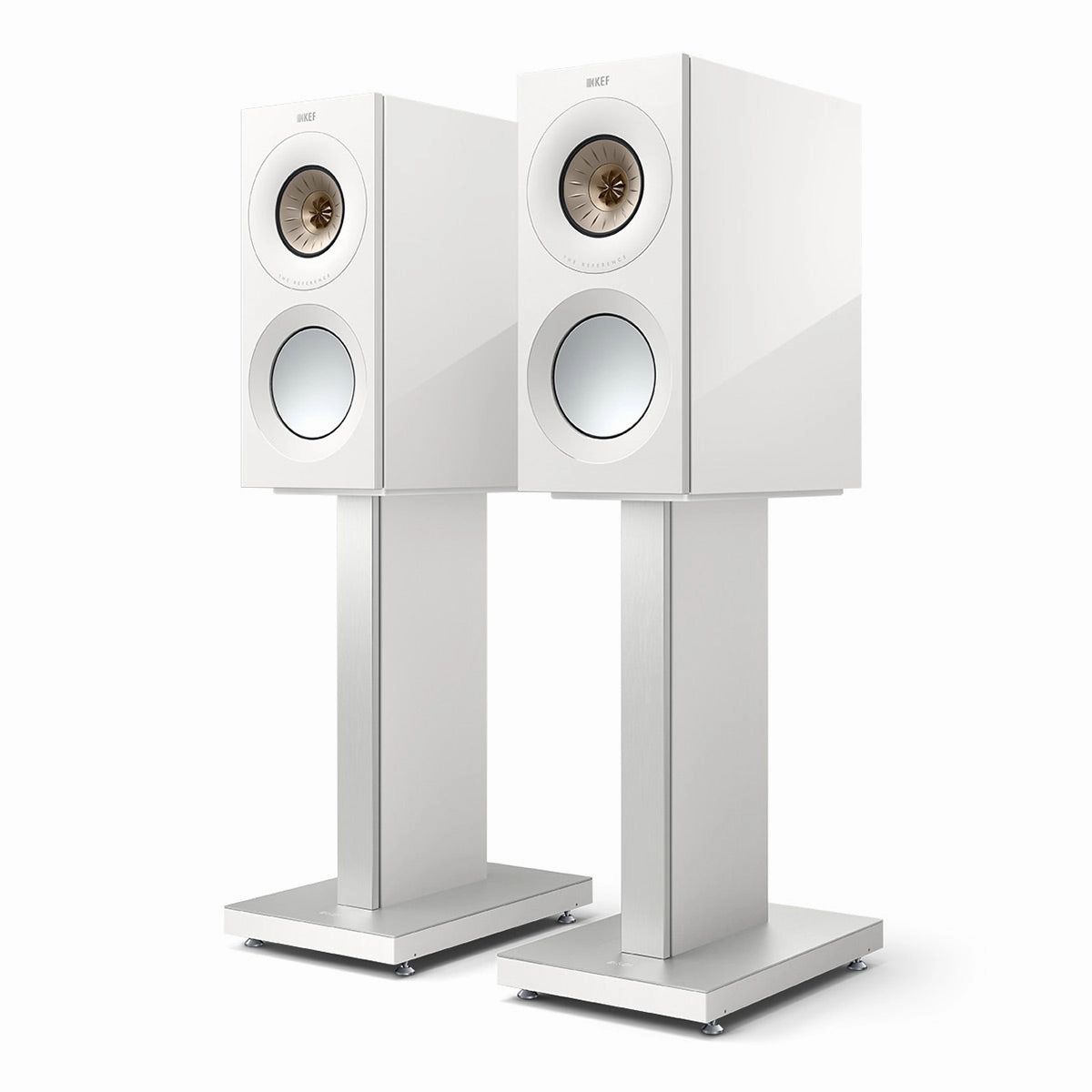 KEF Reference 1 Meta Bookshelf Speaker - Pair (High-Gloss White/Champagne)