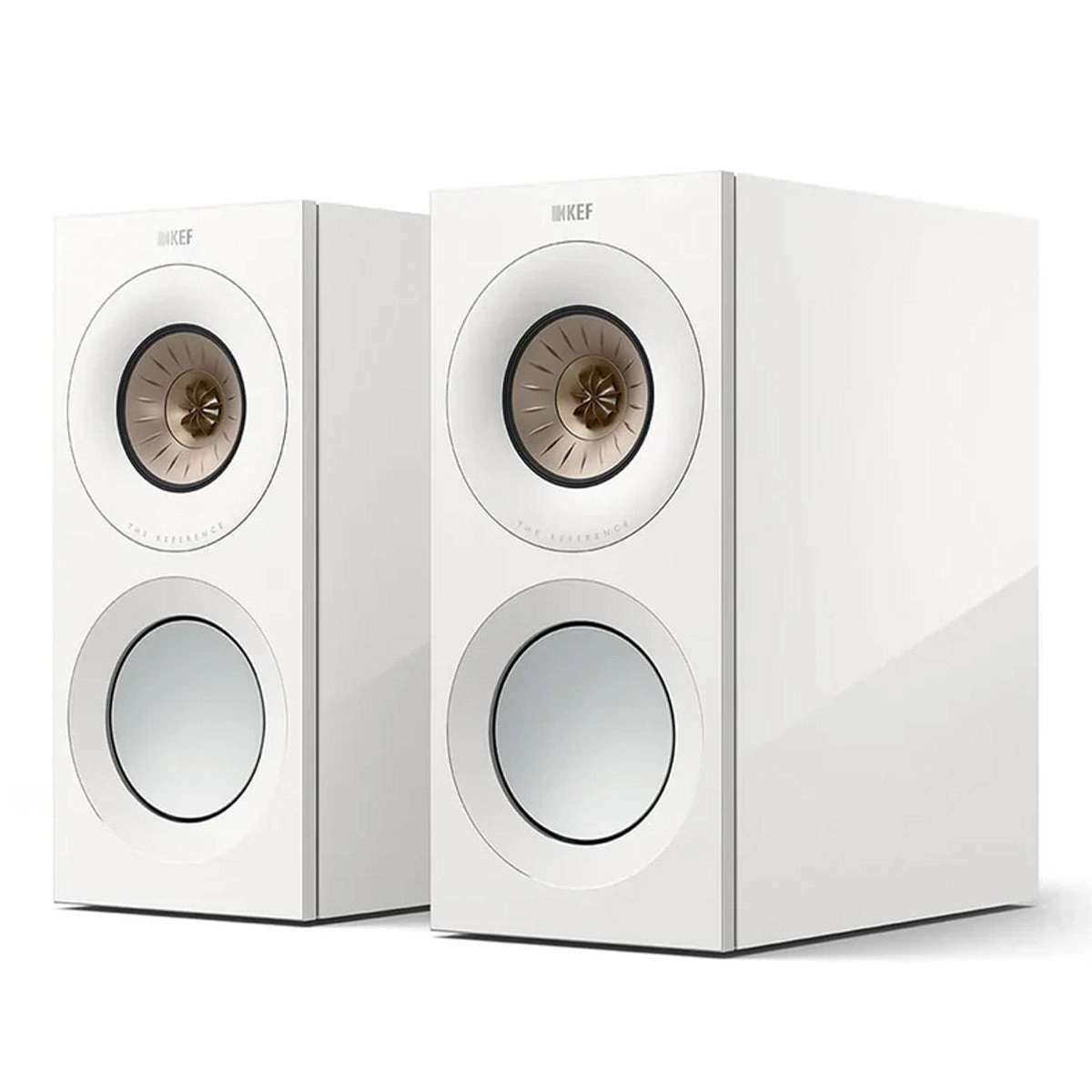 KEF Reference 1 Meta Bookshelf Speaker - Pair (High-Gloss White/Champagne)