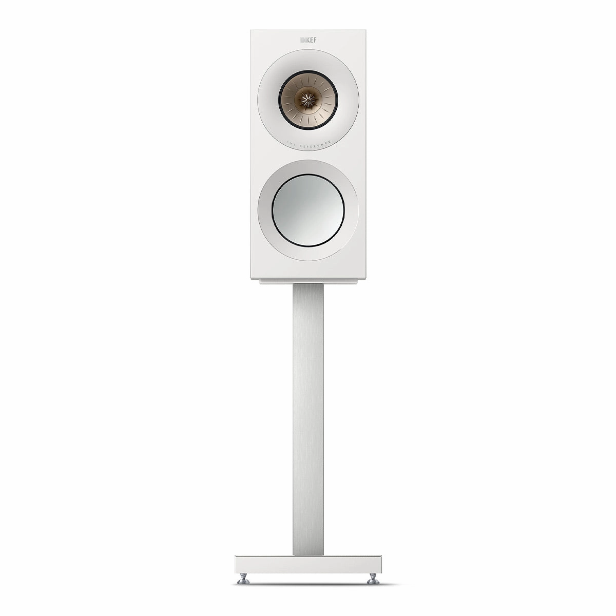 KEF Reference 1 Meta Bookshelf Speaker - Pair (High-Gloss White/Champagne)