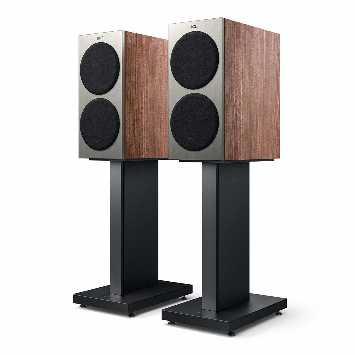 KEF Reference 1 Meta Bookshelf Speaker - Pair (Satin Walnut/Silver)