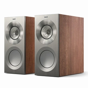 KEF Reference 1 Meta Bookshelf Speaker - Pair (Satin Walnut/Silver)