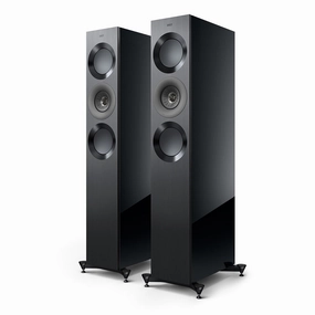 KEF Reference 3 Meta Floorstanding Speaker - Pair (High-Gloss Black/Grey)