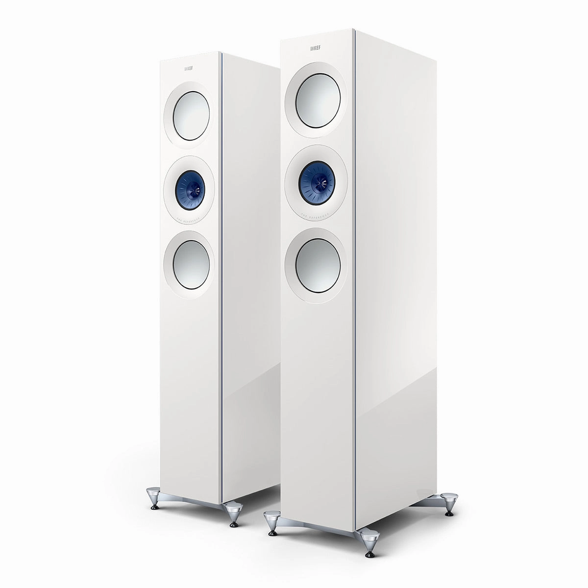 KEF Reference 3 Meta Floorstanding Speaker - Pair (High-Gloss White/Blue)