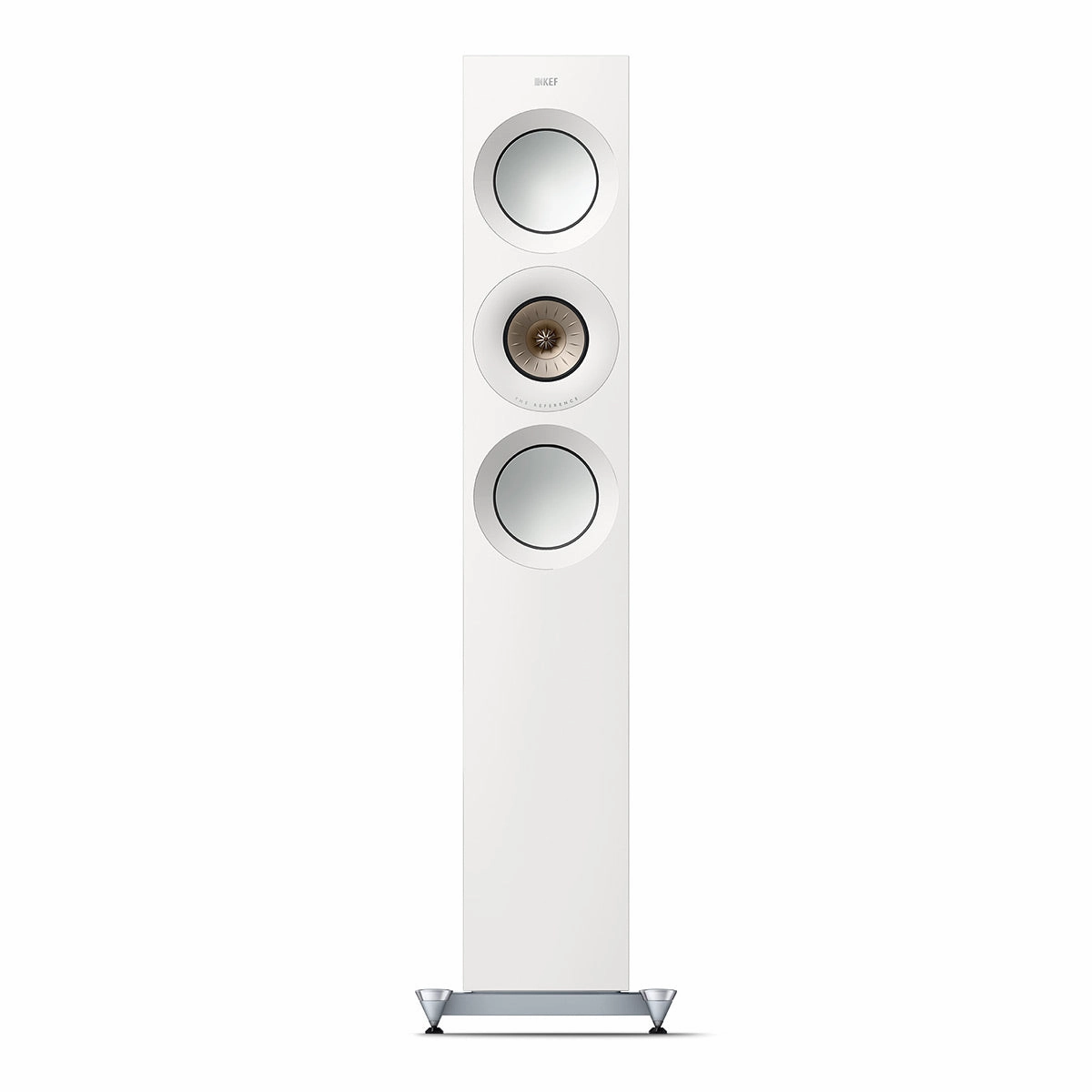 KEF Reference 3 Meta Floorstanding Speaker - Pair (High-Gloss White/Champagne)