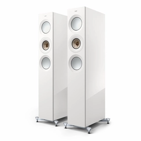 KEF Reference 3 Meta Floorstanding Speaker - Pair (High-Gloss White/Champagne)