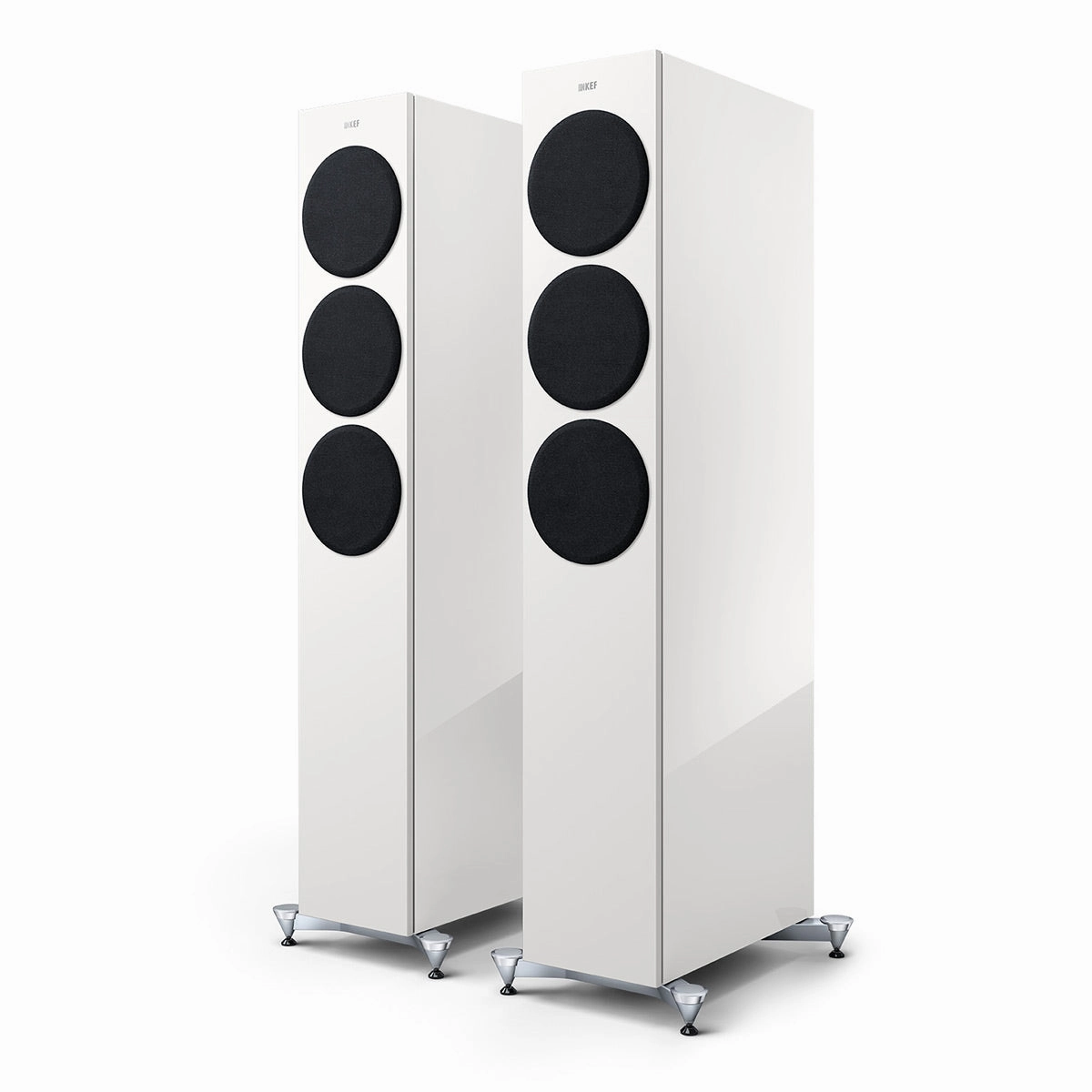 KEF Reference 3 Meta Floorstanding Speaker - Pair (High-Gloss White/Champagne)