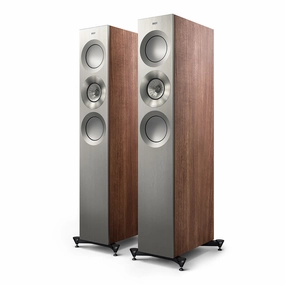 KEF Reference 3 Meta Floorstanding Speaker - Pair (Satin Walnut/Silver)