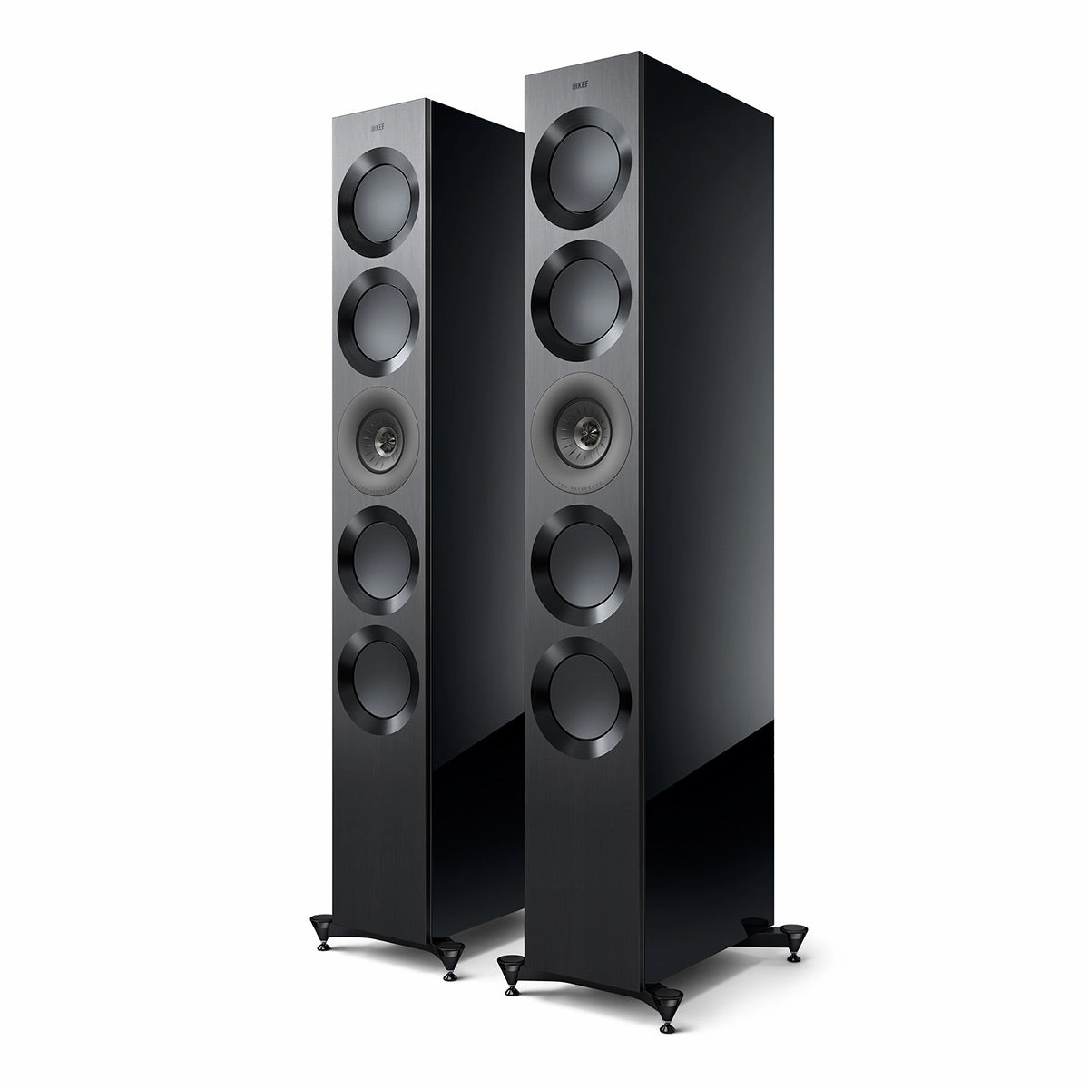 KEF Reference 5 Meta Floorstanding Speaker - Pair (High-Gloss Black/Grey)
