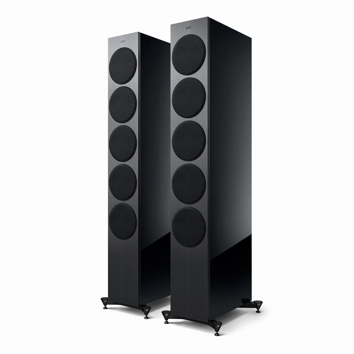 KEF Reference 5 Meta Floorstanding Speaker - Pair (High-Gloss Black/Grey)
