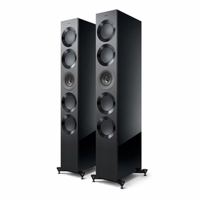 KEF Reference 5 Meta Floorstanding Speaker - Pair (High-Gloss Black/Grey)