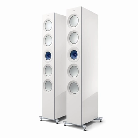 KEF Reference 5 Meta Floorstanding Speaker - Pair (High-Gloss White/Blue)