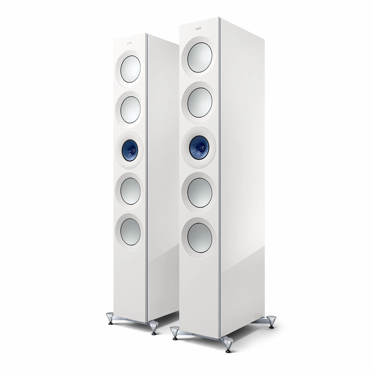 KEF Reference 5 Meta Floorstanding Speaker - Pair (High-Gloss White/Blue)