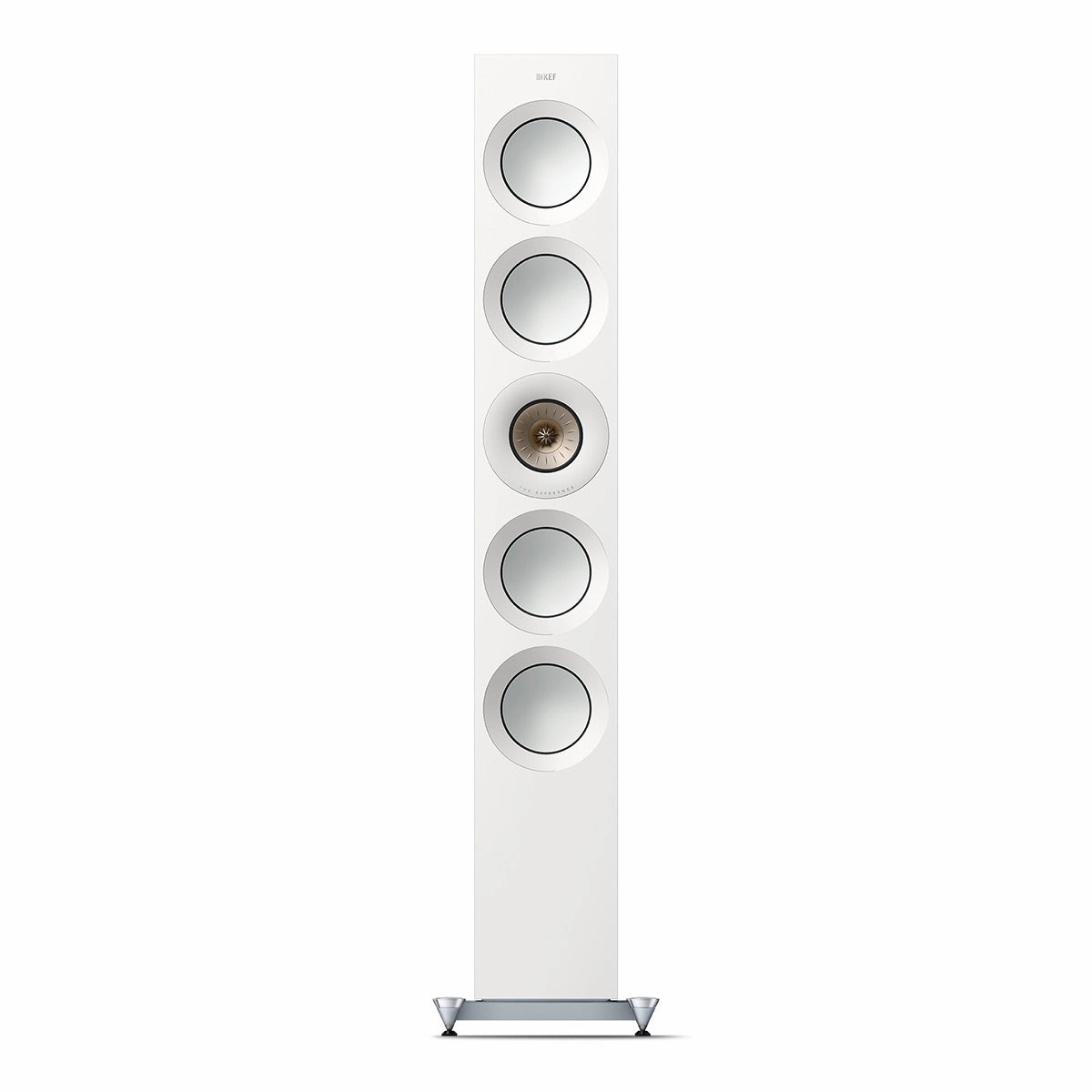 KEF Reference 5 Meta Floorstanding Speaker - Pair (High-Gloss White/Champagne)